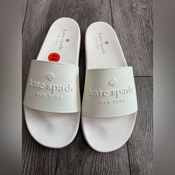 Kate Spade white  Slide Sandals NWOT - Picture 1 of 7